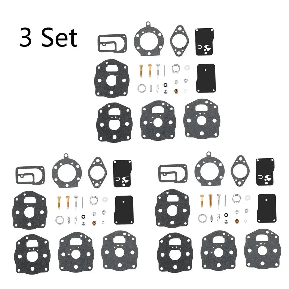 Set of 3 Carburetor Rebuild Kits for B&S 694056 491539 394502 402447 402451