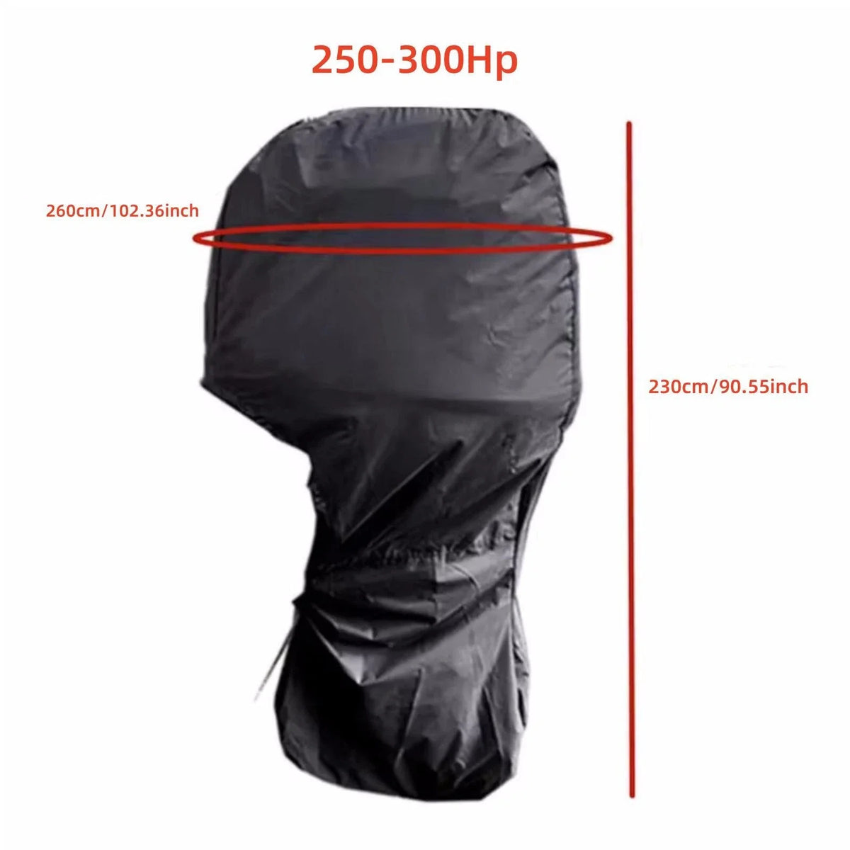 Outboard Motor Cover for 250-300 HP Motors (Universal, Black)