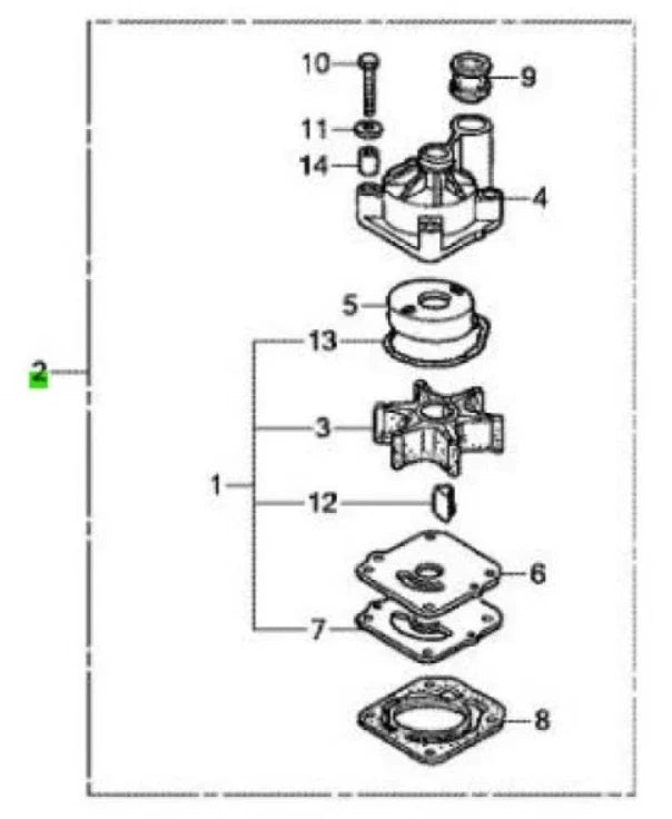 Complete Water Pump Rebuild Kit for Honda 75/90hp BF75D/BF90D (Replaces 06193-ZZ0-000)