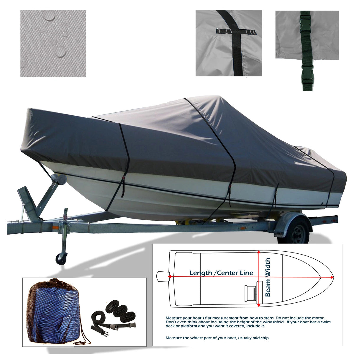 Crownline 250 CR Cruiser Premium Trailerable Boat Storage Cover 600D Waterproof