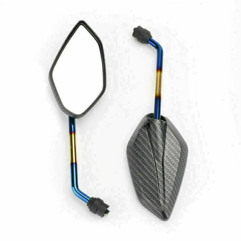 2X 10mm M10 Carbon Rear View Mirrors for Motorcycle Scooter (Universal)