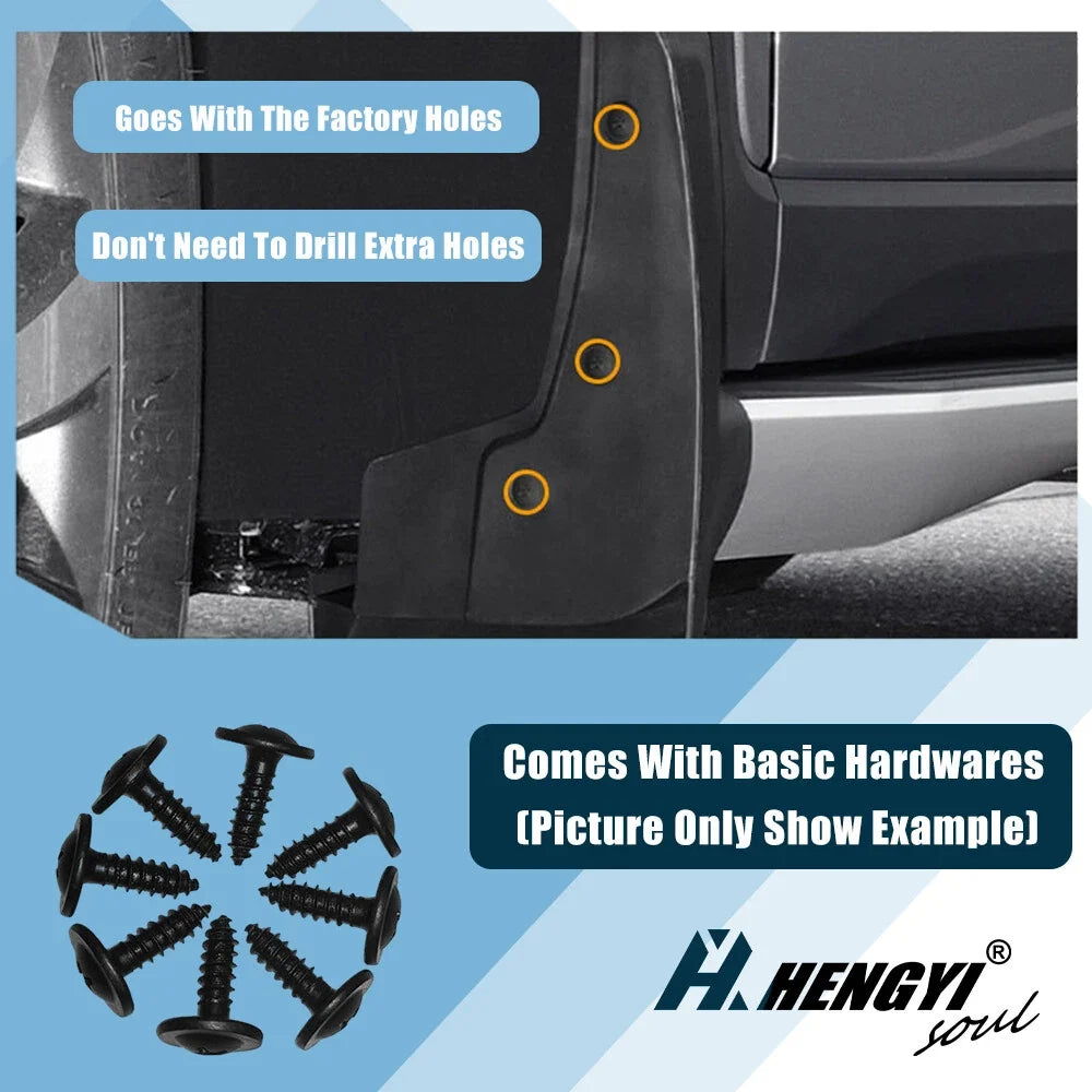 Set of 4 Black Mud Flaps Splash Guards for Toyota RAV4 (2019–2023)