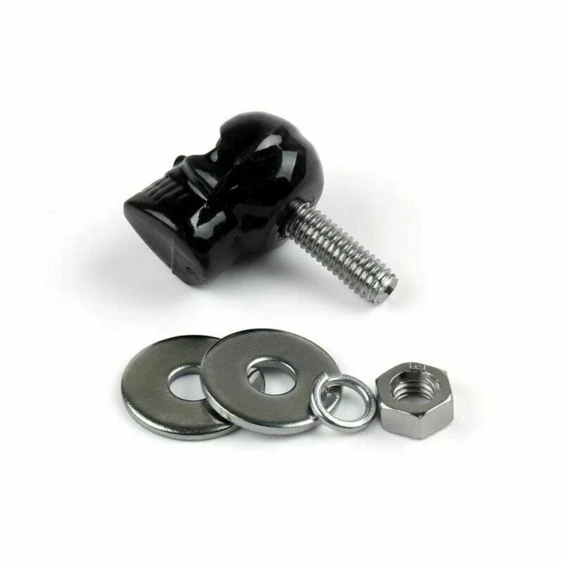 6x Black Skull License Plate Frame Screw Bolt T9 for Universal Motorcycle