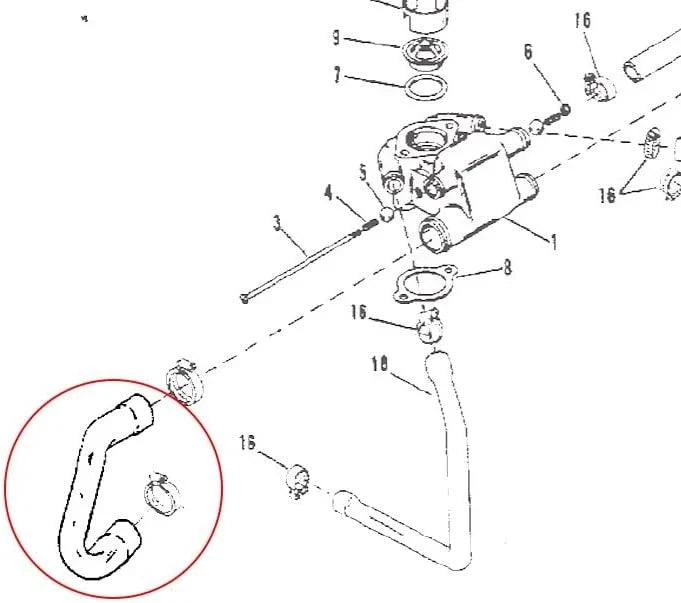 Coolant Hose for Mercruiser 7.4-8.2L (32-897181, 46828, 897181, 18-70934)