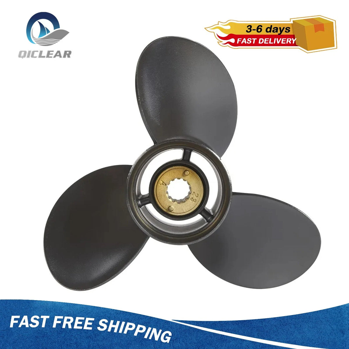 10 1/4 X 14 Outboard Propeller 13 Tooth Fit Mercury 25-70 HP 48-73138A45, RH