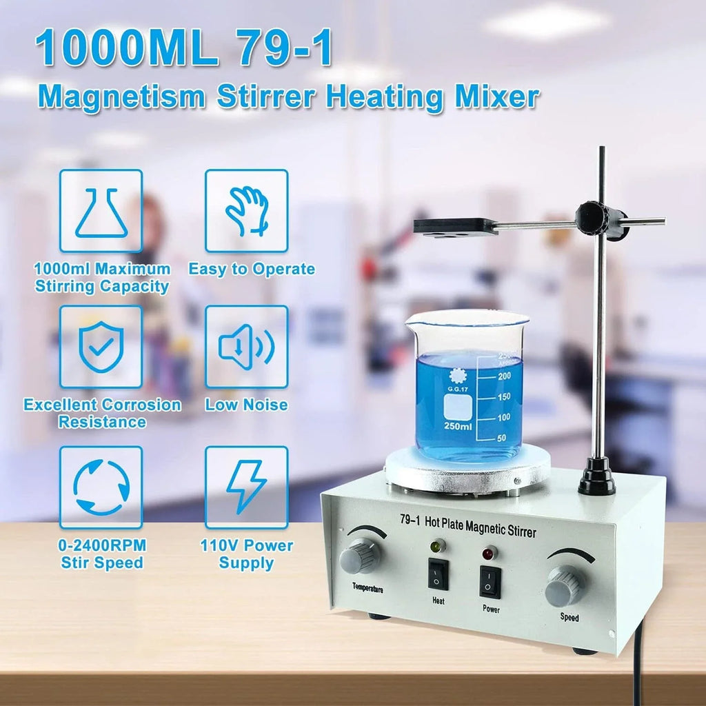 Magnetic Stirrer Hot Plate Mixer for Lab Use (1000ML, 2400RPM)