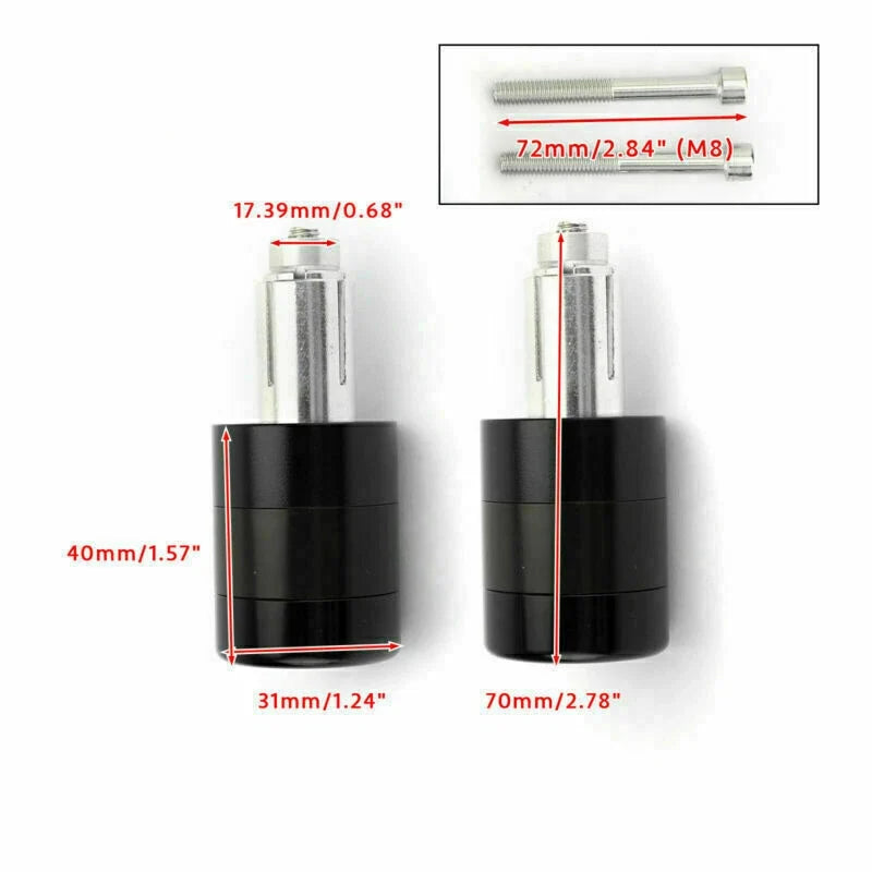 Set of 2 Heavy Weight Vibration Reducing Handle Bar Ends 7/8" 22mm