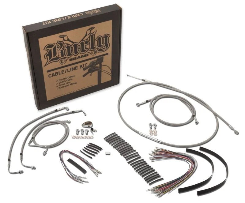 Burly Brand SS Control Kit with Extended Cables and Lines for Harley 2015-2016