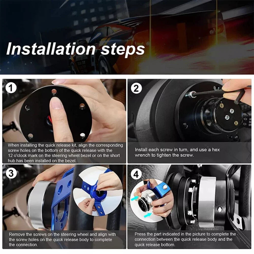 Quick Release Steering Wheel Hub Adapter for Universal Vehicles (2010–2023)