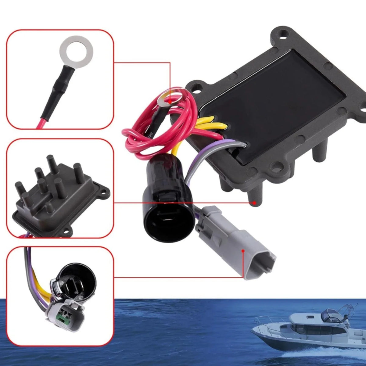 Rectifier Regulator 35 AMP for Johnson Evinrude (193-6048, 586048, 586075, 18-5830)