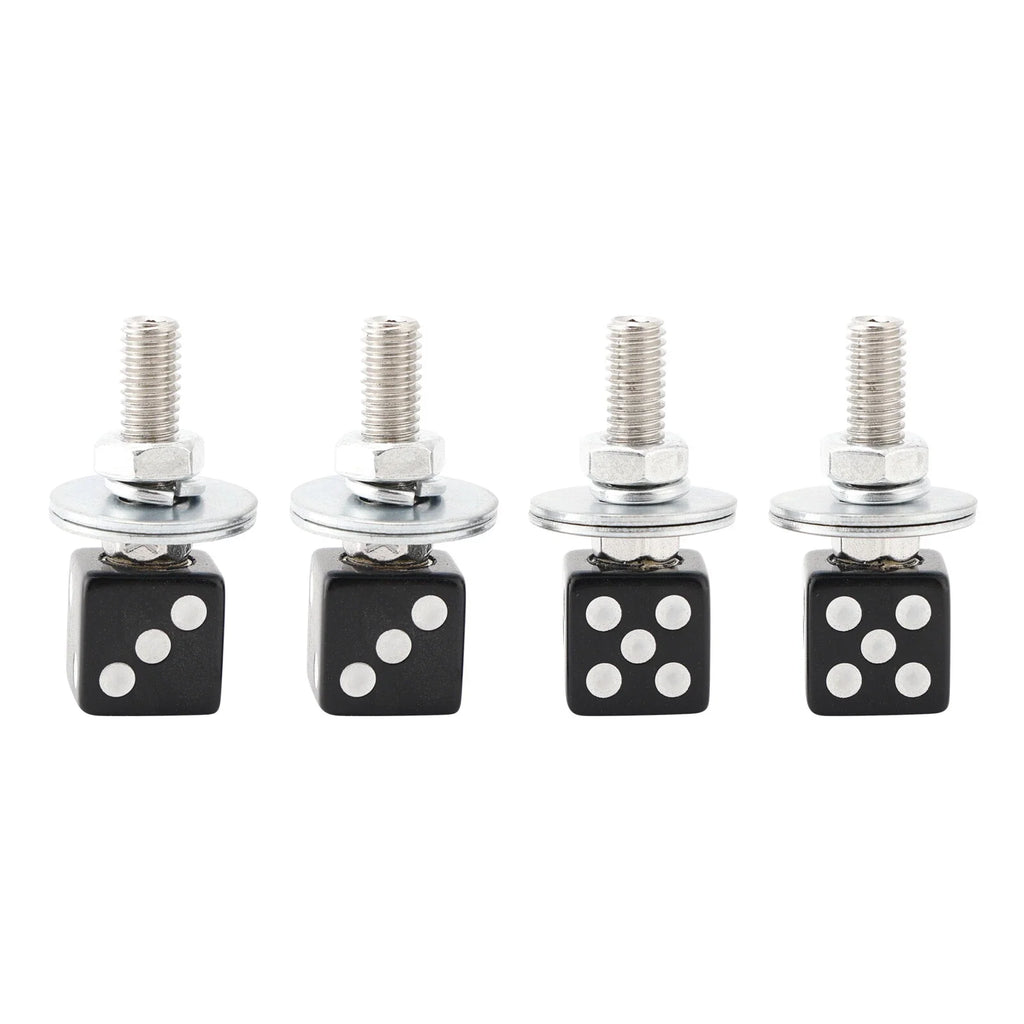Set of 4 Black Plastic License Plate Frame Screws for M6 Vehicles