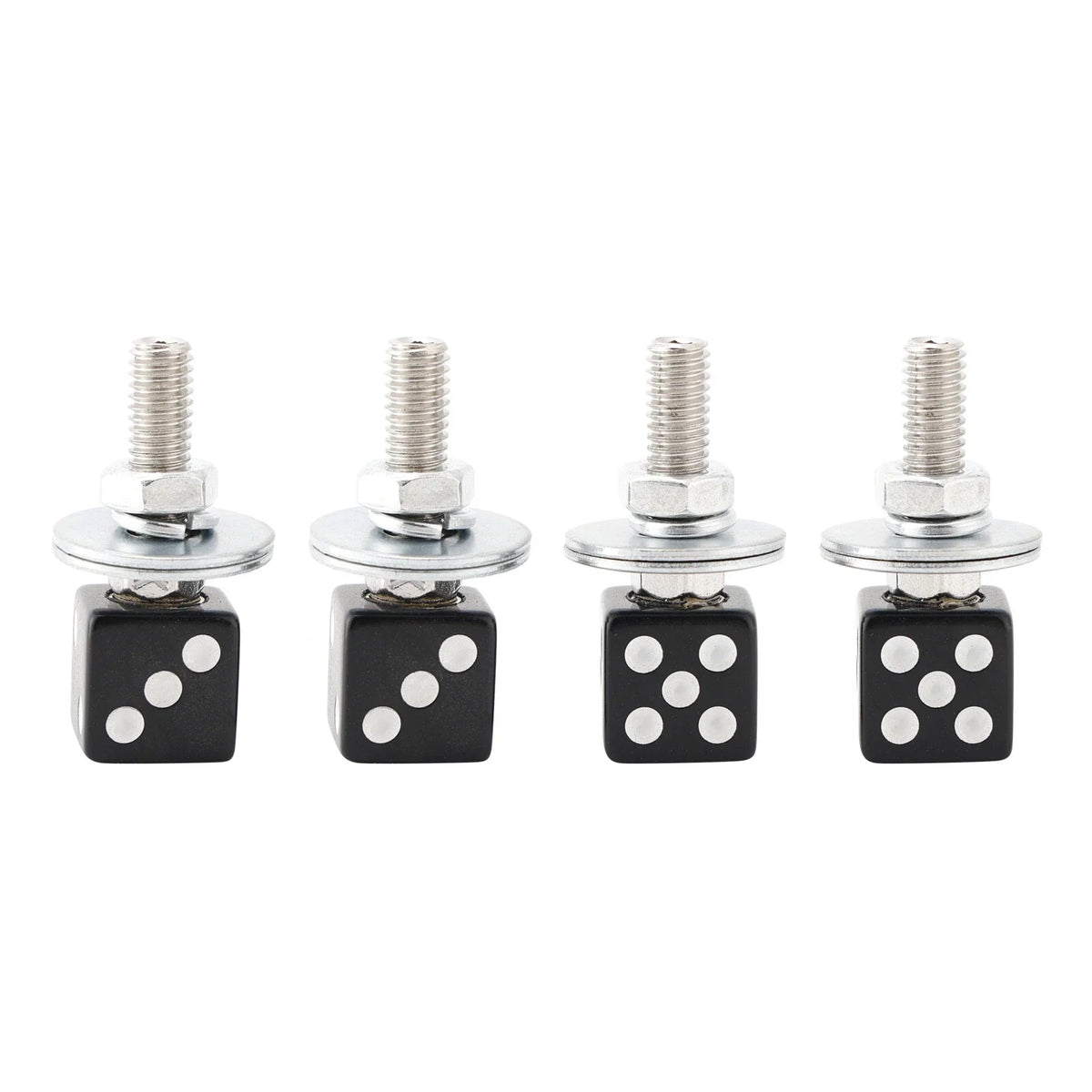 Set of 4 Black Plastic License Plate Frame Screws for M6 Vehicles