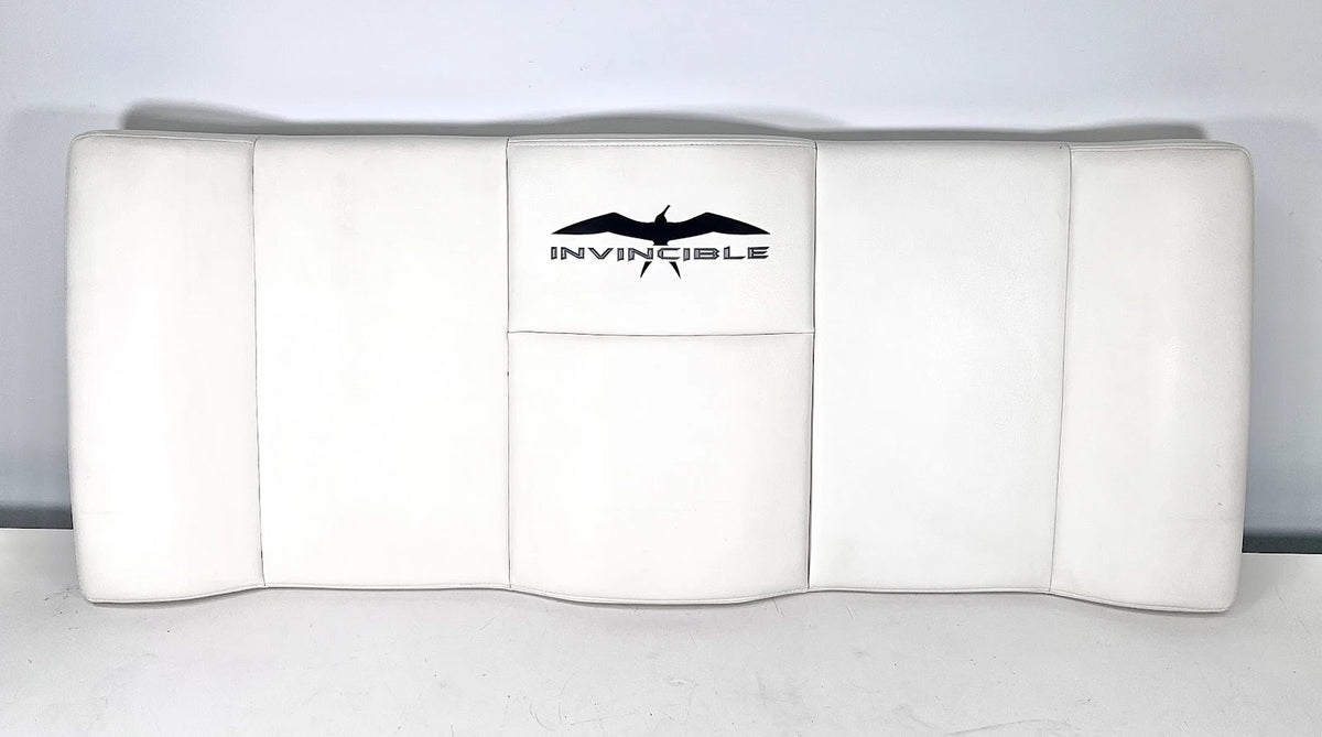 Invincible Boats, Backrest Cushion, 47in X 19in, Grey Invincible Lettering, OEM
