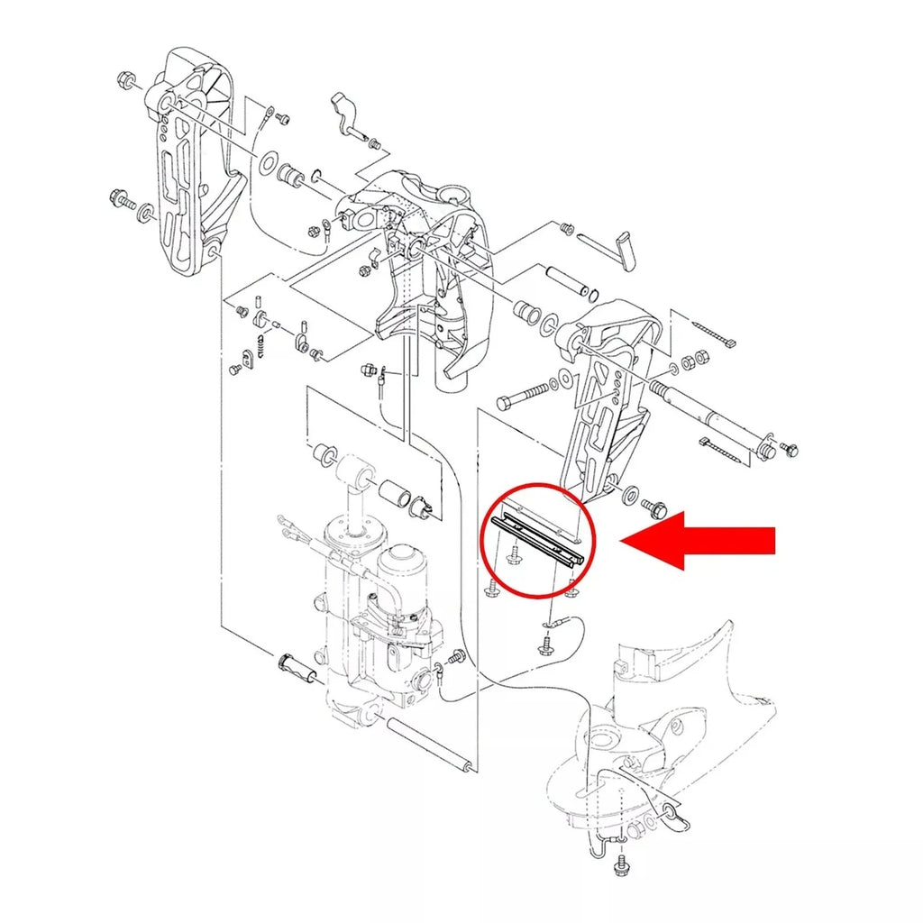 Zinc Bracket Anode for Yamaha 70HP 75HP 80HP 90HP (2-Stroke) 75A 80A 90A