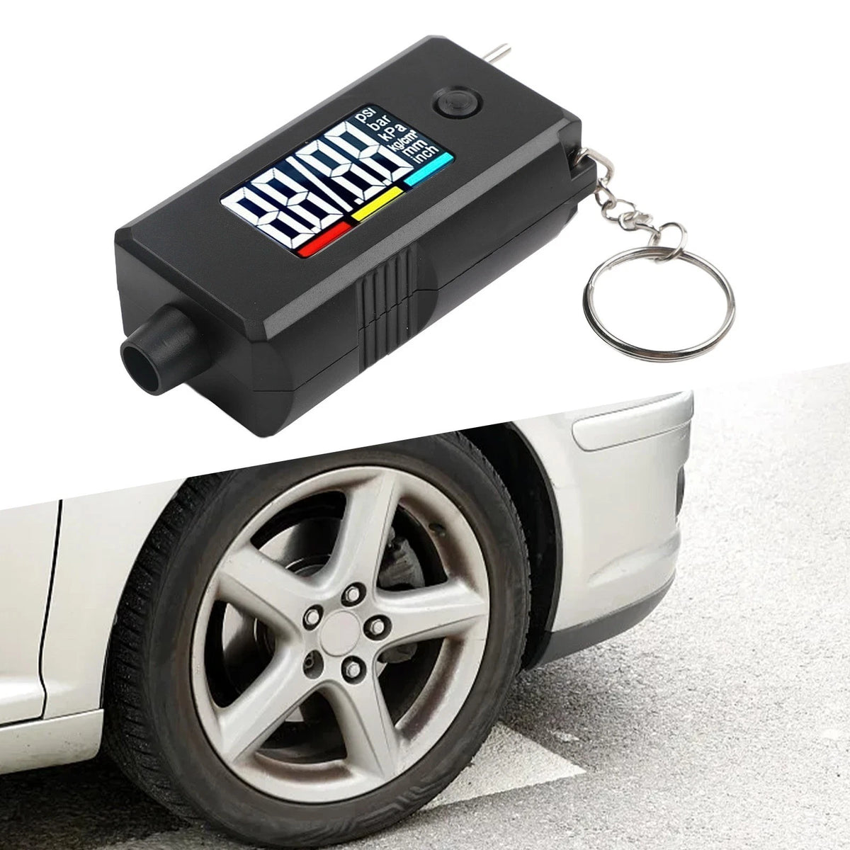 Conveniently Sized Digital Tyre Gauge with Dual Functions Ideal for Car Owners