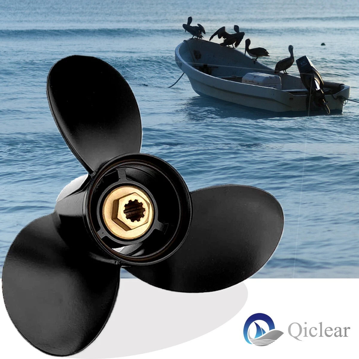 10 3/8 X 11 Boat Propeller 10 Spline Tooth Fit Mercury Engines 9.9-25 HP,RH