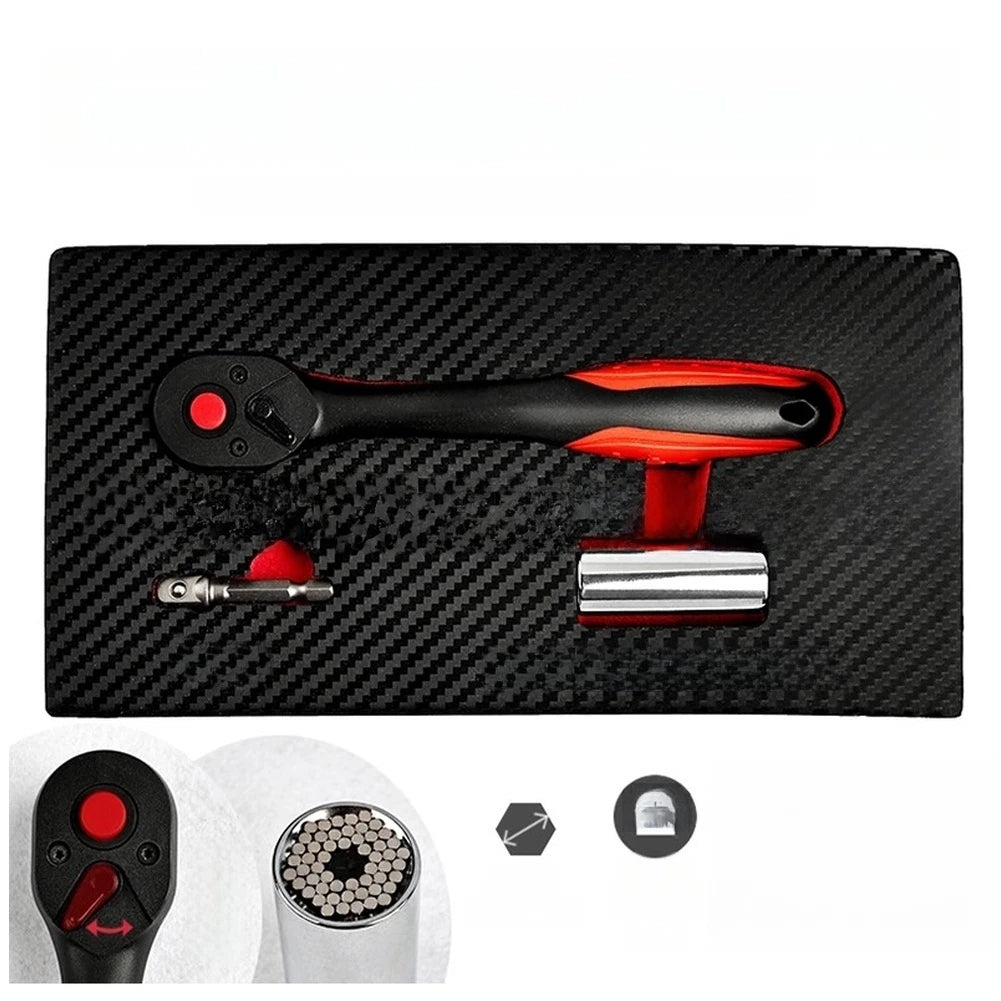 Reversible 72 Tooth Ratchet Wrench Set 3 Pieces Ergonomic Rubber Handle