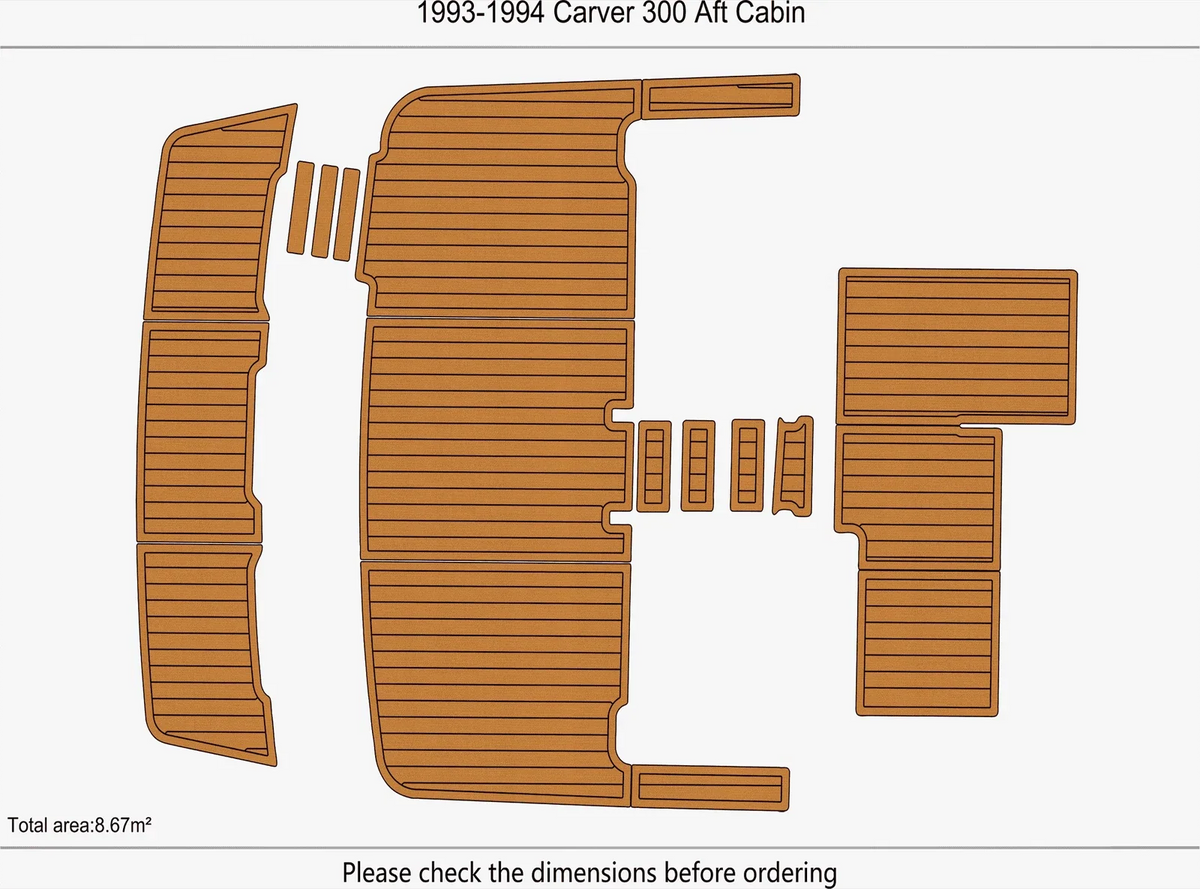 EVA Pads for Carver 300 Aft Cabin (1993) - Faux Flooring Mat