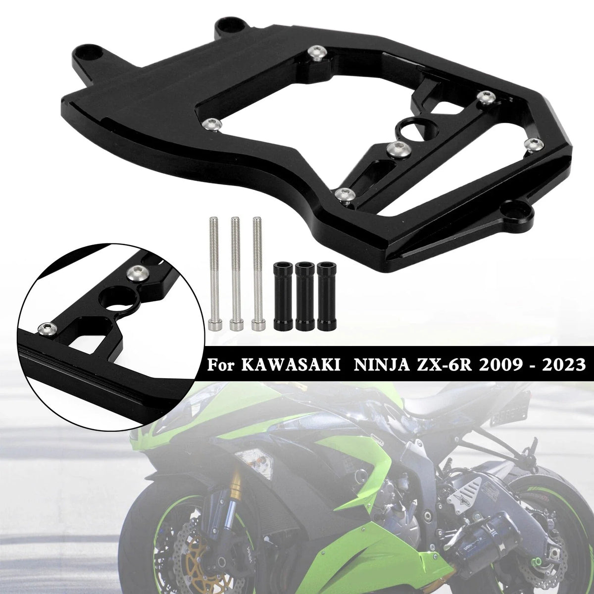 Front Sprocket Cover Chain Guard for Kawasaki Ninja ZX-6R (2009–2023) Black T9
