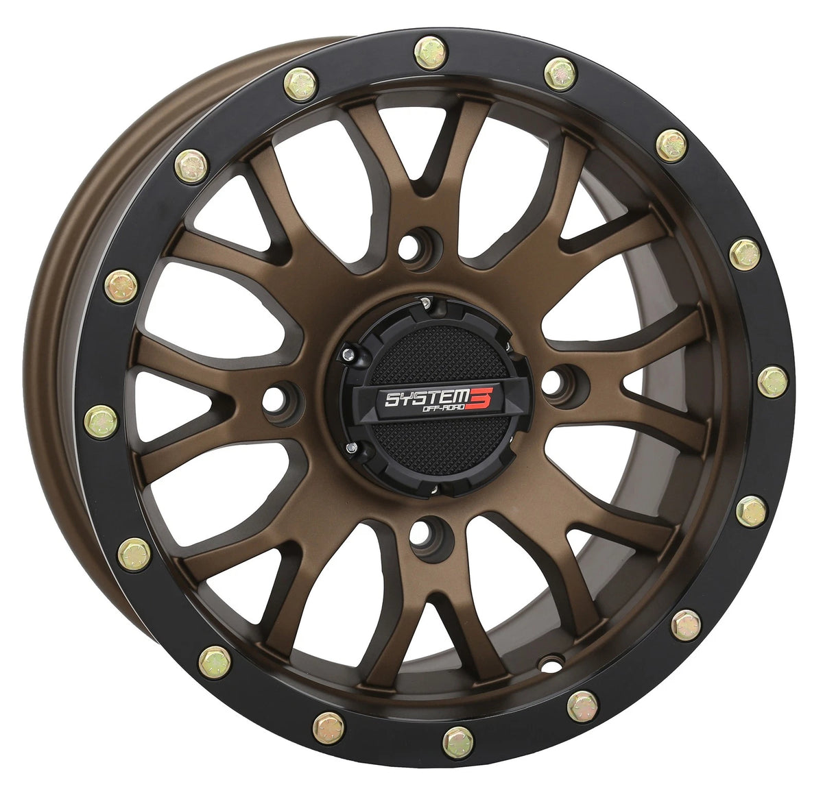 System 3 St3 Wheel 20x7 +10mm 4/137 Matte Bronze/Black for ATV/UTV 2015-2016