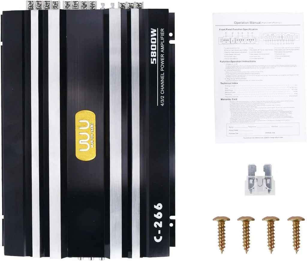 4 Channel Amplifier for Car Truck (5800W)