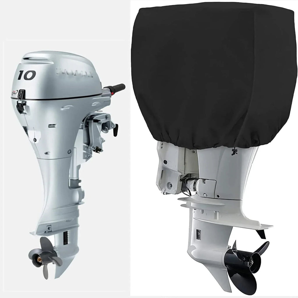 Outboard Motor Engine Cover for Boat (100-150 HP) - Black Universal Trailerable
