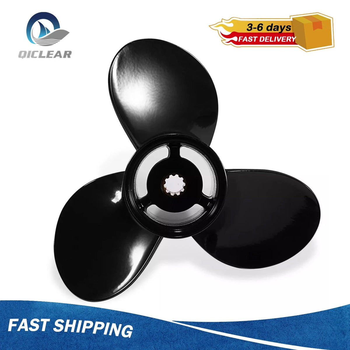 10 1/4 X 11 Aluminum Boat Propeller Fit SUZUKI Engine 20-30HP 10 Spline Tooth,RH