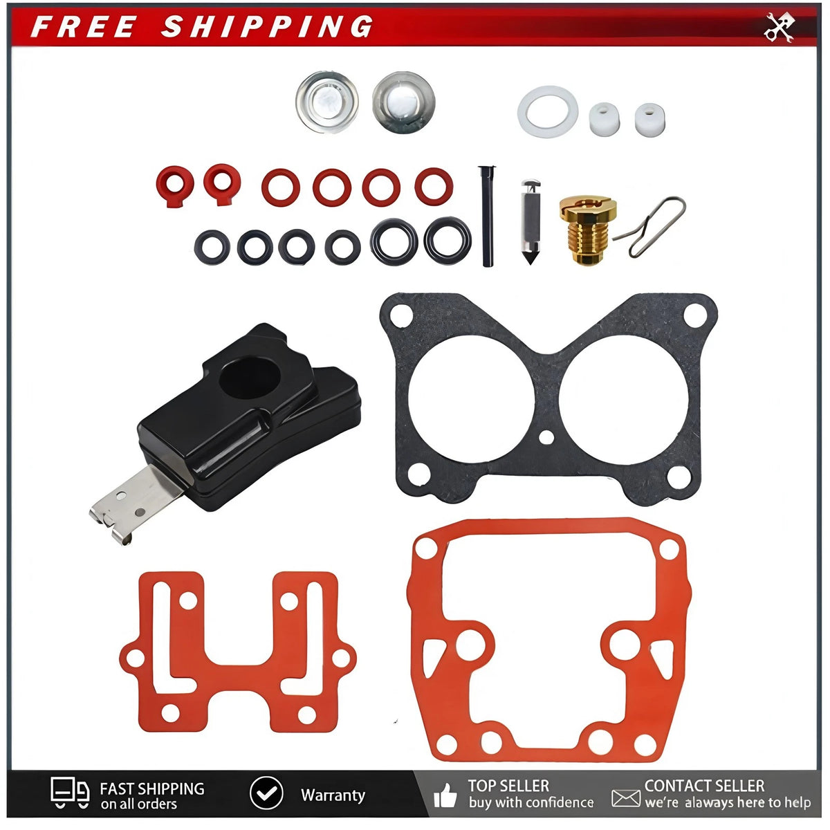 Carburetor Rebuild Kit 439076 390055 for Johnson Evinrude V4 85-145 HP
