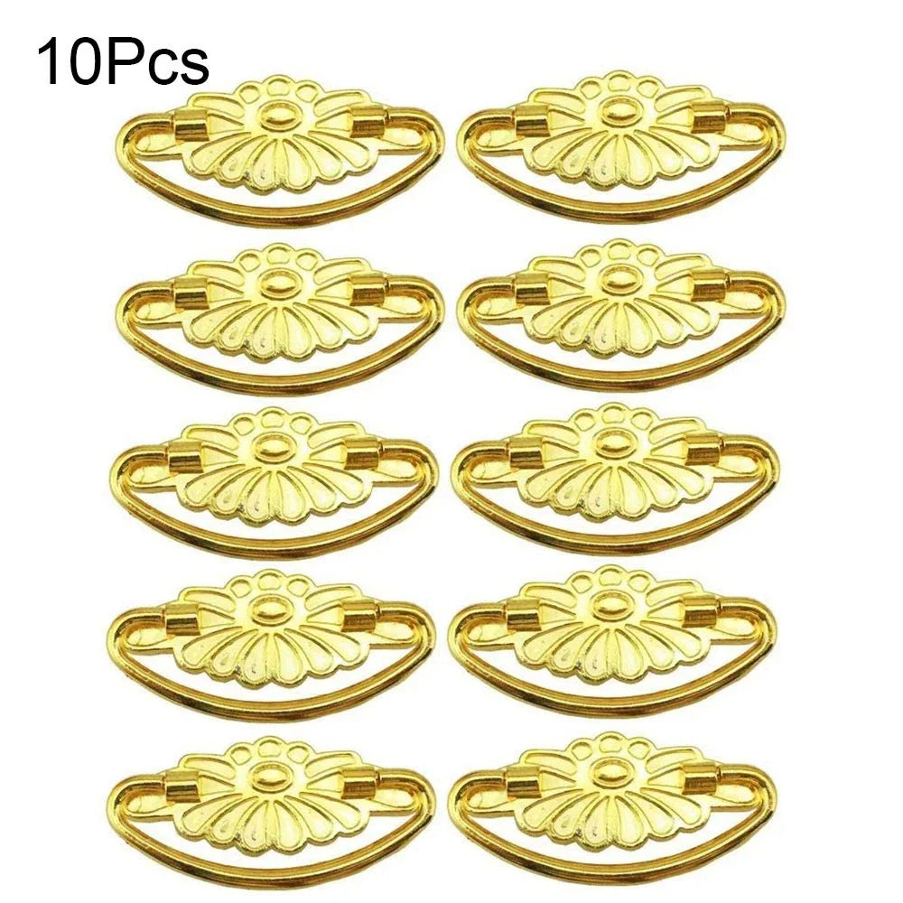 10Pcs Gold Decorative Cabinet Drawer Knob Hardware for Furniture