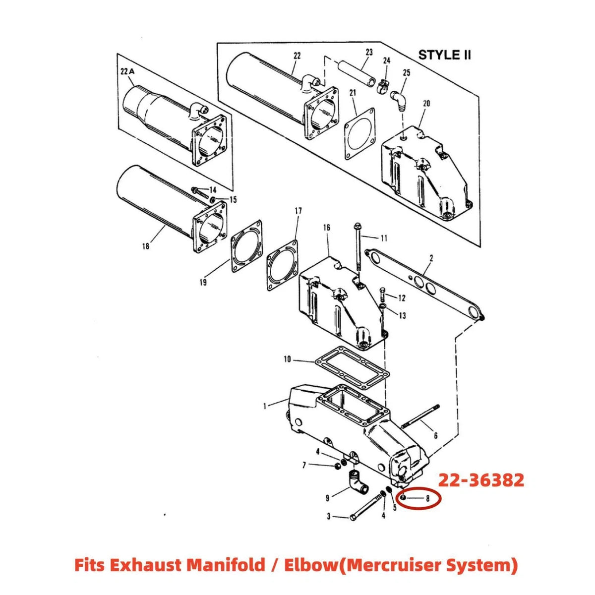 Brass Pipe Plug Fitting for Mercury Mariner (22-36382)