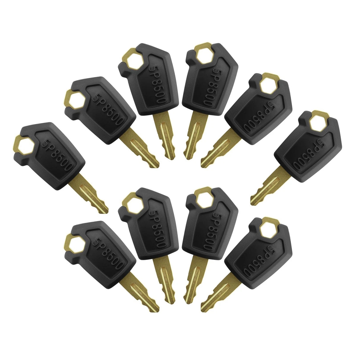 10 Piece Ignition Key Set 5P8500 for Caterpillar Dozer and Backhoe Loader Models
