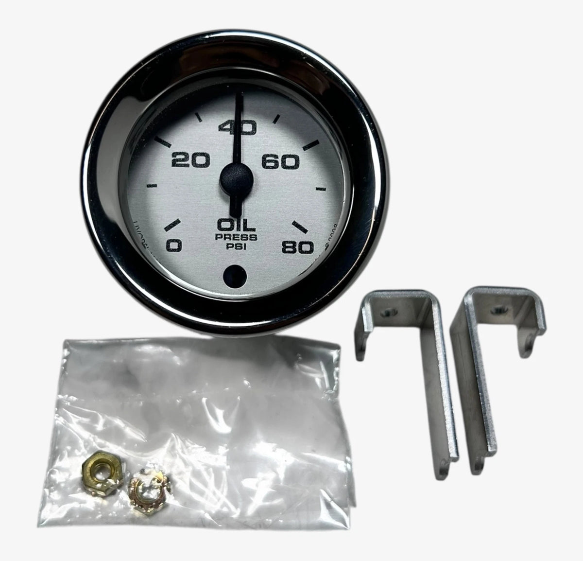 Livorse Marine 961012, Oil Pressure Meter Gauge 2'' 0 - 80 Psi