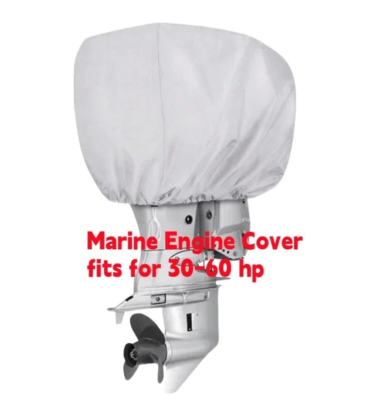 Outboard Motor Engine Cover for Universal (30-60 HP) Silver Trailerable