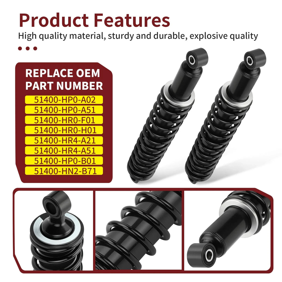 Front Shock Absorber for Honda Foreman 500 TRX500FE FM FPM FPE FPA (2005–2023) 51400-HP0-A02