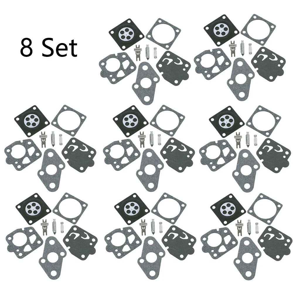 Set of 8 Carburetor Rebuild Kits for Kawasaki TD24 TD25 TD33 TG20 TG24 TG25 TG33
