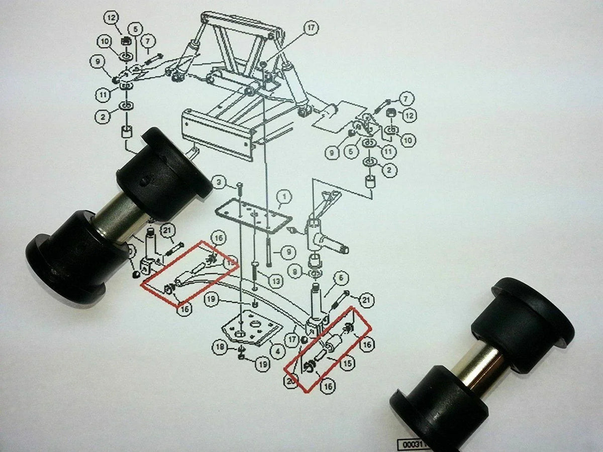 Front Lower Spring & Upper Arm Suspension Bushing Kit for Golf Cart DS (2000–2023)