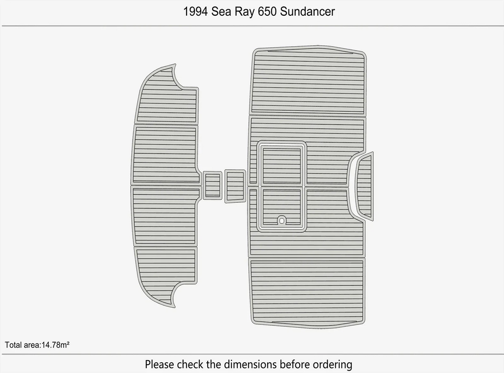 EVA Pad Teak Flooring Mat for Sea Ray 650 Sundancer (1994)