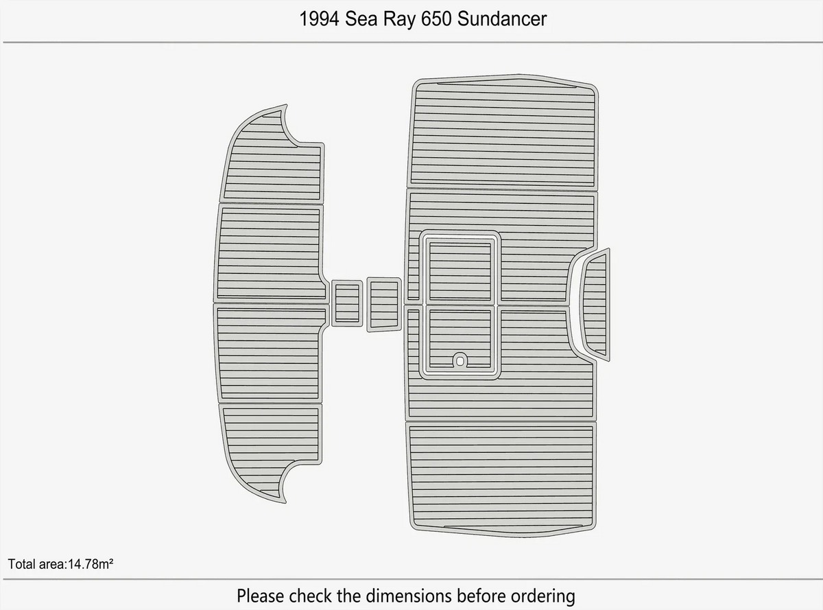 EVA Pad Teak Flooring Mat for Sea Ray 650 Sundancer (1994)