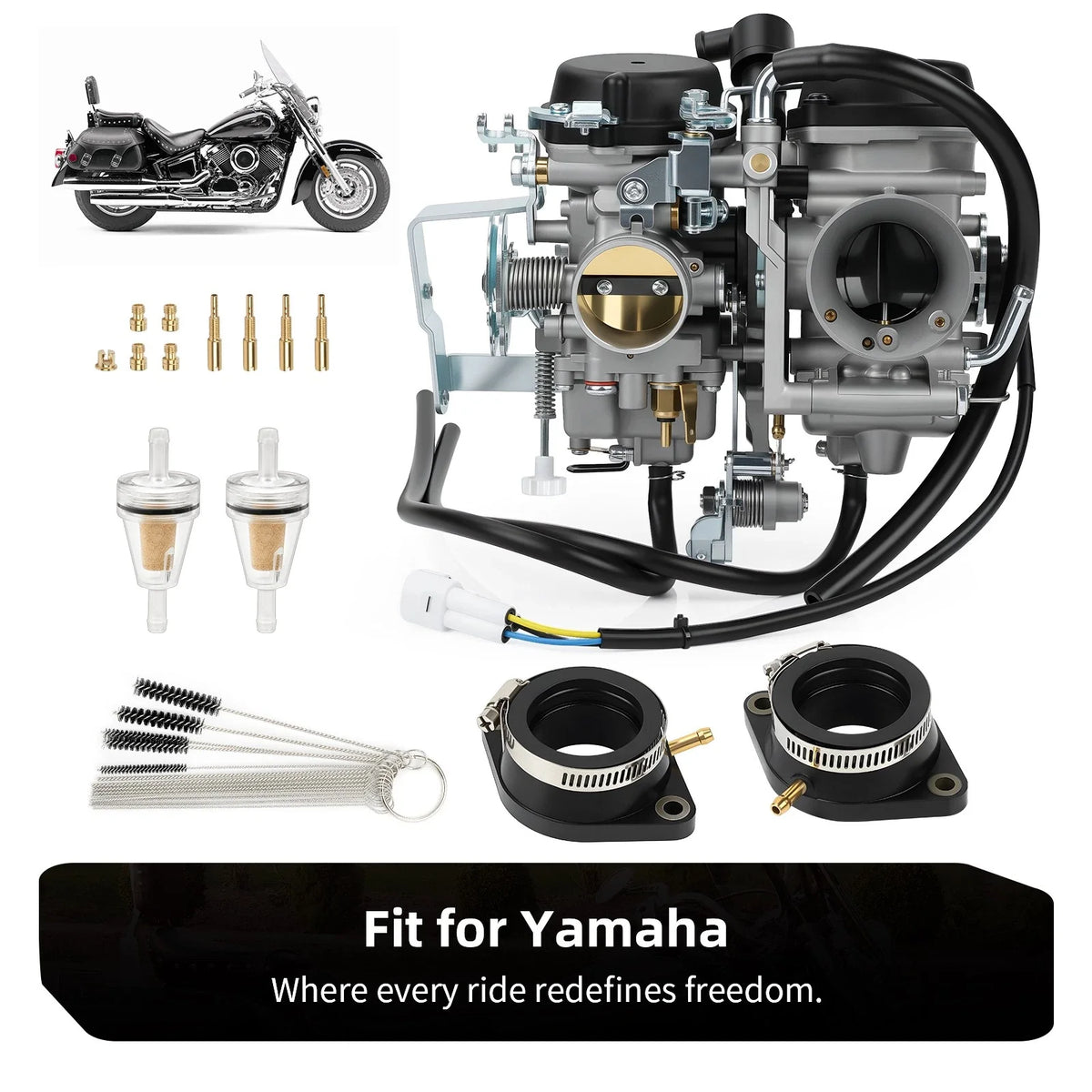 Carburetor with Intake Manifold for Yamaha V Star 1100 (1999–2009)