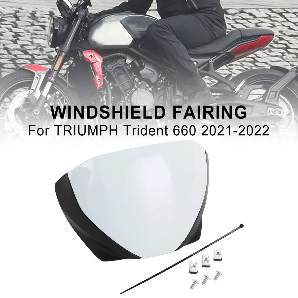 Windshield Fairing Deflector for Trident 660 (2021–Present) - White