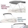 BIMINI TOP BOAT COVER CANVAS FABRIC GREY with BOOT FITS 3 BOW 72"L 46"H 91"- 96"W