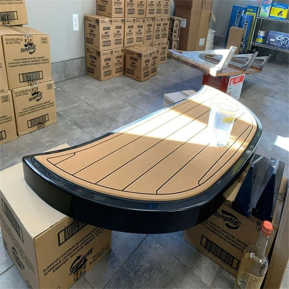 Swim Step Platform Cockpit Mat for Moomba Helix (2017) - EVA Teak Deck Flooring Pad