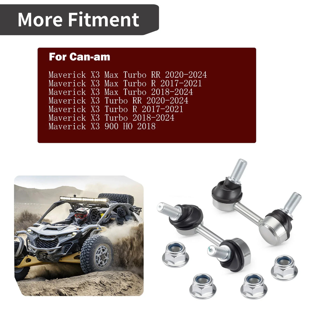 Front Stabilizer Bar End Links for Can-Am Maverick X3 Max Turbo RR 900 (2017–2024)