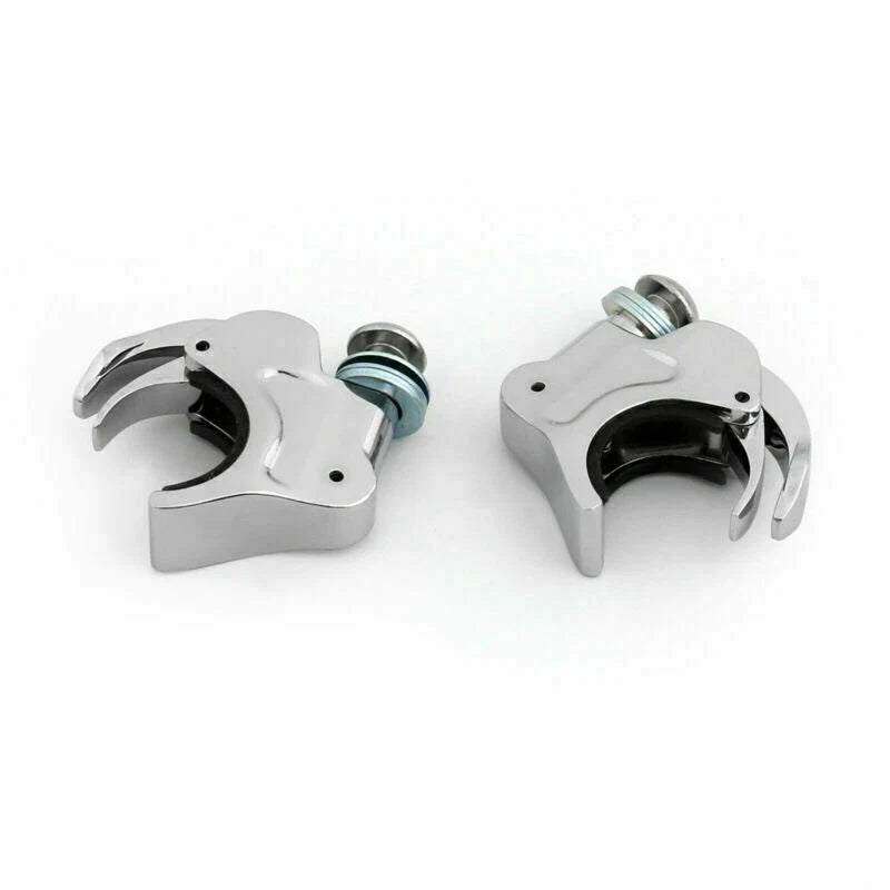 Chrome 39mm Windshield Clamps for Harley Dyna FXD FXDC Sportster XL 883 (T9)