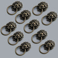 10Pcs Vintage Lion Head Pull Handle Ring Knob for Cabinet Drawer Furniture