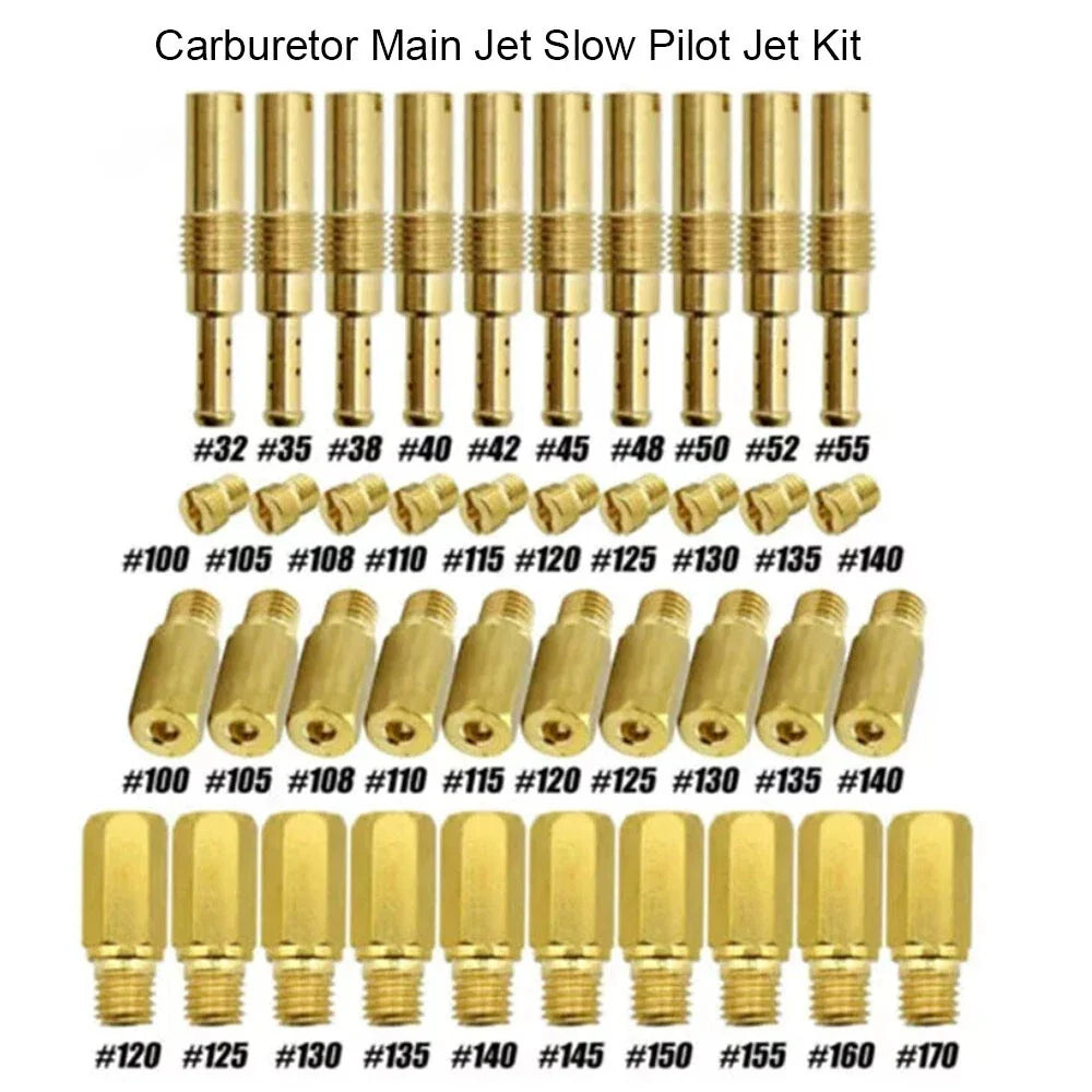 30Pcs Main Jet & 10Pcs Slow Jet Kit for PWK Keihin OKO CVK (All Years)
