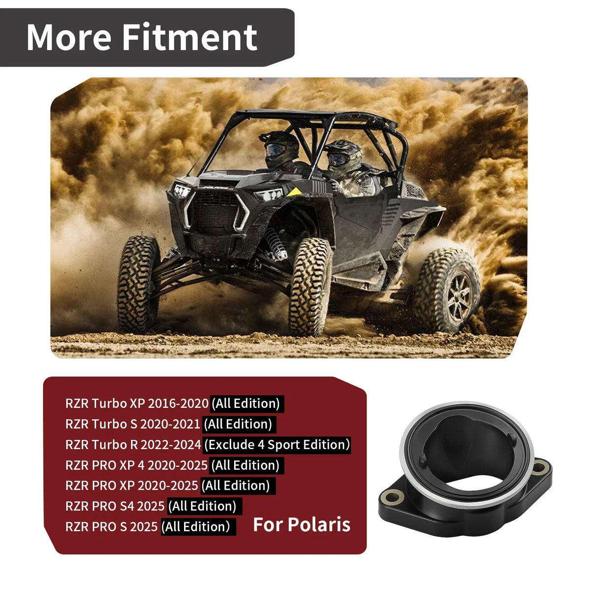 Intake Boot Manifold Adapter for Polaris RZR XP Turbo Pro XP 4 (2016–2025) 1205320