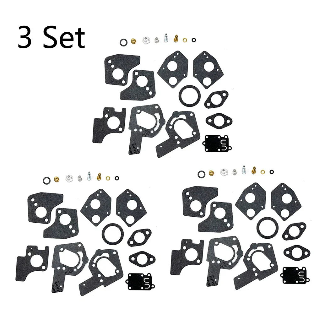 Set of 3 Carburetor Repair Kits for B&S 3HP 4HP 5HP Engines (495606 494624)