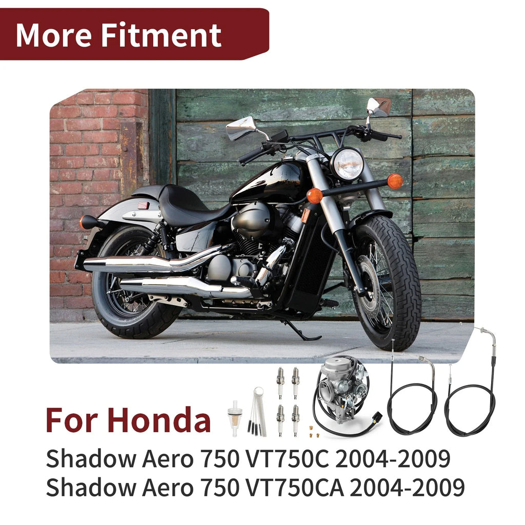 Carburetor Assembly for Honda Shadow Aero 750 VT750C (2004–2009) w/ Throttle Cable