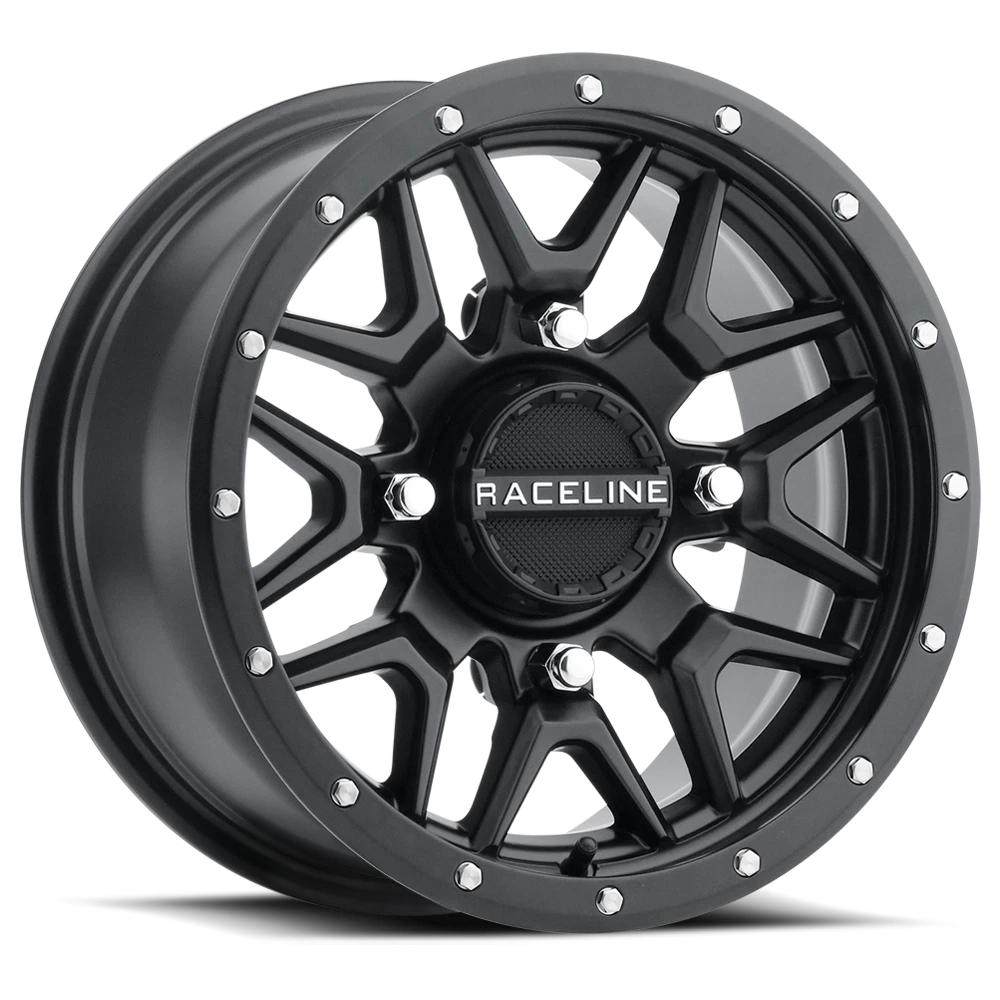 RACELINE Krank 14x7 ATV/UTV Wheel 4/137 6+1 Offset Black Satin